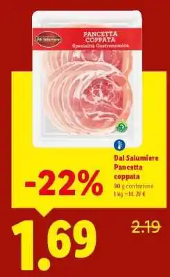 Lidl Dal Salumiere Pancetta coppata offerta