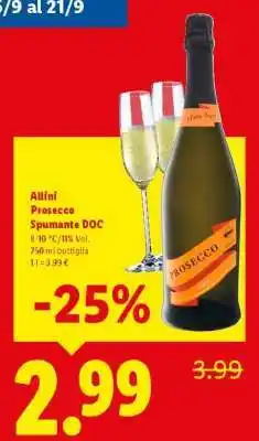 Lidl Allini Prosecco Spumante DOC offerta