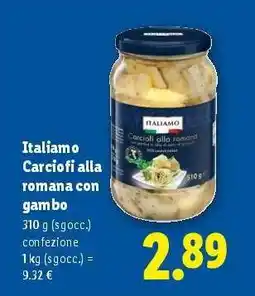 Lidl Italiamo Carciofi alla romana con gambo offerta