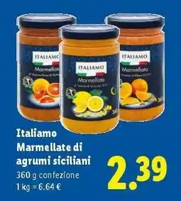 Lidl Italiamo Marmellate di agrumi siciliani offerta