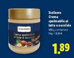 Lidl Italiamo Crema spalmabile al latte e nocciole offerta