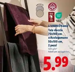 Lidl LIVARNO home Telo doccia o Asciugamano offerta