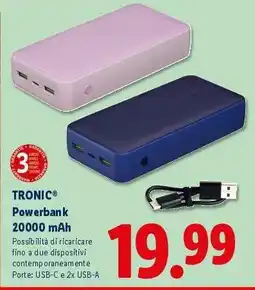 Lidl TRONIC Powerbank 20000 mAh offerta