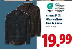 Lidl esmara MEN Giacca effetto lana da uomo offerta