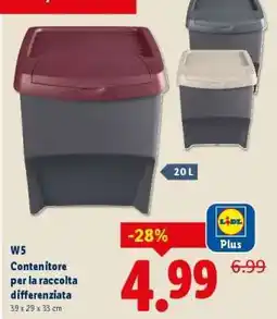 Lidl W5 Contenitore per la raccolta differenziata offerta