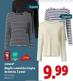 Lidl esmara Maglia a maniche lunghe da donna, 2 pezzi offerta