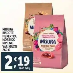 Deco Supermercati Misura biscotti fibrextra morbido ripieno vari gusti offerta