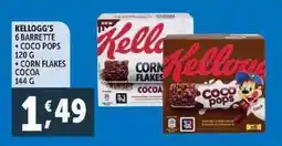 Deco Supermercati Kellogg's 6 barrette coco pops-corn flakes cocoa offerta