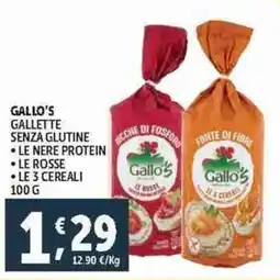 Deco Supermercati Gallo's gallette senza glutine offerta