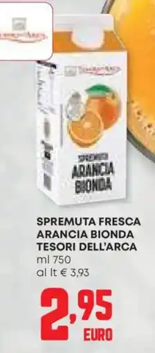 Panorama Spremuta fresca arancia bionda TESORI DELL'ARCA offerta