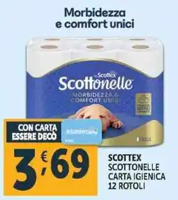 Deco Supermercati Scottex scottonelle carta igienica 12 rotoli offerta