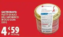 Deco Supermercati Gastronauta filetti di alici del cantabrico in olio oliva offerta