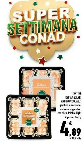 Conad Tartine rettangolare gamberi e salmone 240 g offerta