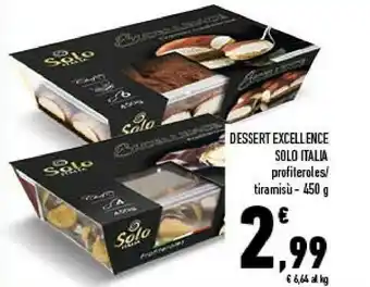 Conad Solo italia - profiteroles con cioccolato 450 g(ml) offerta