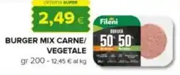 Tigre Fileni burger mix carne/ vegetale offerta