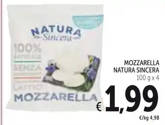 Spazio Conad Natura Sincera Mozzarella 100g x 4 offerta