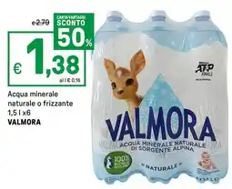 Iper La Grande Acqua minerale naturale o frizzante VALMORA offerta