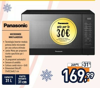 Unieuro Nn-gt46 , microonde grill, 31 lt, 24 programmi automatici, inverter offerta