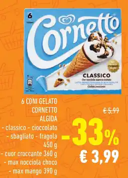 Conad Superstore 6 coni gelato cornetto ALGIDA offerta