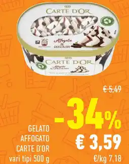 Conad Superstore Gelato affogato carte d'or vari tipi offerta