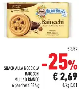 Conad Superstore Snack alla nocciola baiocchi MULINO BIANCO offerta