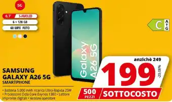 Comet SAMSUNG GALAXY A26 5G SMARTPHONE offerta