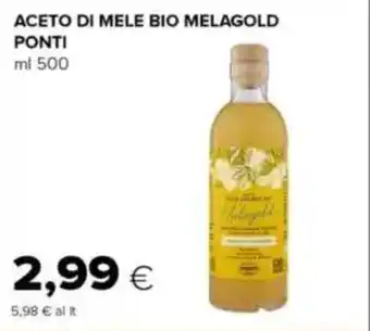 Oasi Aceto di mele bio melagold PONTI offerta