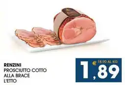SeBón Supermercati Renzini prosciutto cotto alla brace l'etto offerta