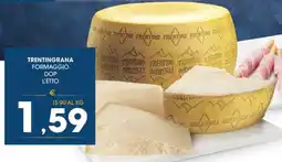 SeBón Supermercati Trentingrana formaggio DOP l'etto offerta