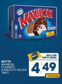 SeBón Supermercati Motta maxibon classico 8 biscotti gelato offerta