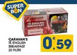 SeBón Supermercati Caravan's tè english breakfast 20 filtri offerta