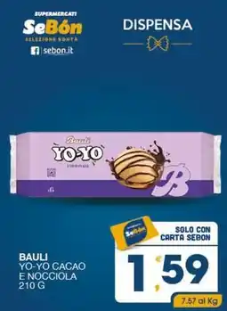 SeBón Supermercati Bauli yo-yo cacao e nocciola offerta