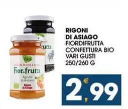 SeBón Supermercati Rigoni di asiago fiordifrutta confettura bio vari gusti offerta
