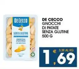 SeBón Supermercati De cecco gnocchi di patate senza glutine offerta