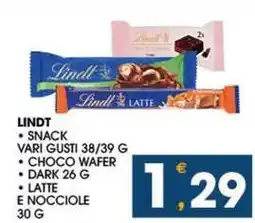 SeBón Supermercati Lindt snack vari gusti offerta
