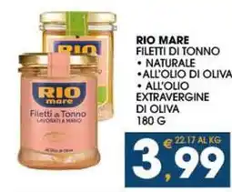 SeBón Supermercati Rio mare filetti di tonno offerta