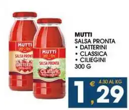 SeBón Supermercati Mutti salsa pronta offerta