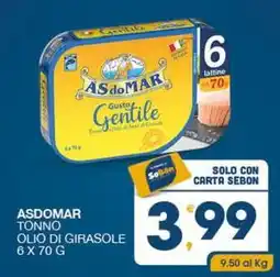 SeBón Supermercati Asdomar tonno olio di girasole offerta