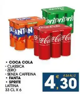 SeBón Supermercati Coca cola - classica -zero -senza caffeina - fanta - sprite lattina offerta