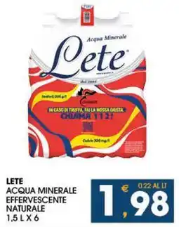 SeBón Supermercati Lete acqua minerale effervescente naturale offerta