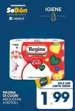 SeBón Supermercati Regina di cuori asciugoni 3 rotoli offerta