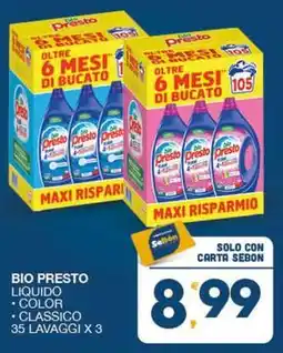 SeBón Supermercati Bio presto liquido color classico offerta