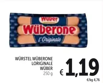 Spazio Conad Wüber Würstel Wüberone Loriginale 250g offerta