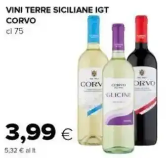 Oasi Vini terre siciliane IGT CORVO offerta