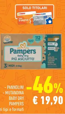 Conad Superstore Pannolini - mutandina baby dry PAMPERS offerta