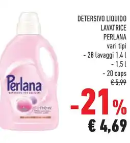 Conad Superstore Detersivo liquido lavatrice PERLANA offerta