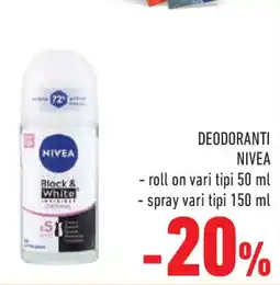 Conad Superstore Deodoranti roll on NIVEA offerta