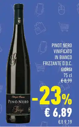 Conad Superstore Pinot nero vinificato in bianco frizzante D.O.C. GIORGI offerta