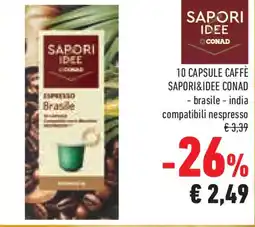 Conad Superstore 10 capsule caffè SAPORI&IDEE CONAD offerta