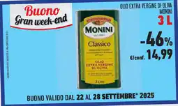 Conad Superstore Olio extra vergine di oliva MONINI offerta